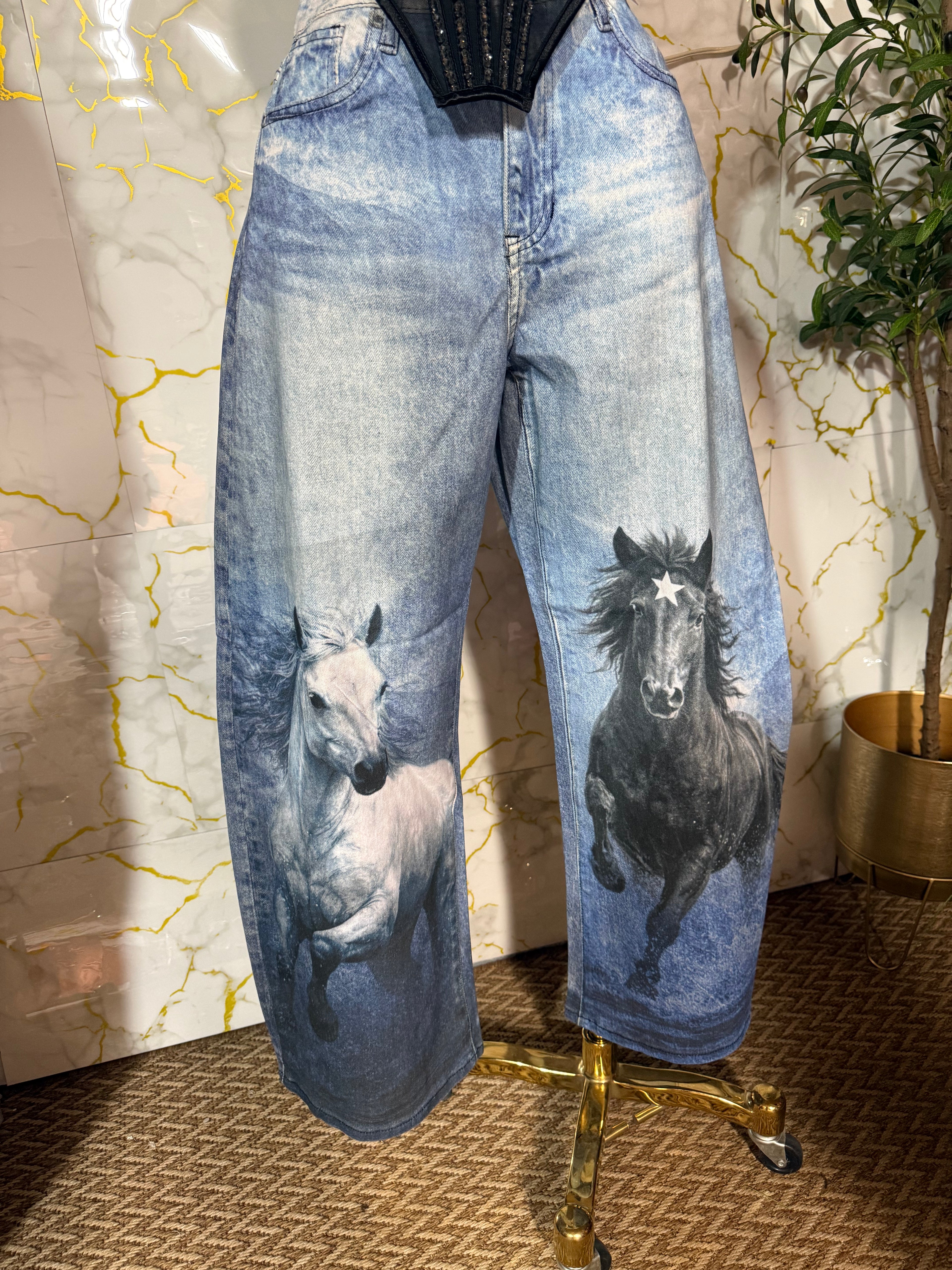 Blue Jens pants caballos